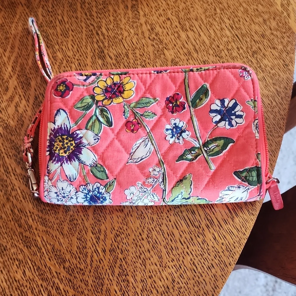 Vera Bradley Floral Wallet with Coral and Blue Accents - Picture 2 of 4